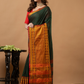 Traditional Narayanpet Cotton Saree | Dark Green