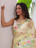 Beige Pure Hand Made Jamdani Saree - 096