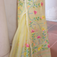 Beige Pure Hand Made Jamdani Saree - 096