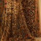 Traditional Handpainted Pen Kalamkari Tussar Silk Saree  |  Warm Beige