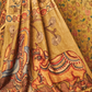 Traditional Handpainted Pen Kalamkari Tussar Silk Saree  |  Honey Yellow