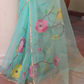 Baby Blue Pure Hand Made Jamdani Saree - 098