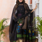 Rich Black Jamdani 2-Piece Set Kurti & Dupatta (UNSTITCHED) -611