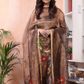 Wood Brown Tissue Jamdani 2-Piece Set Kurti & Dupatta (UNSTITCHED) -437