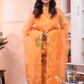 Apricot Orange | Handloom Jamdani Tissue-Silk Unstitched 2-Piece Kurti