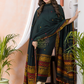 Army Green Baluchari Jamdani 2-Piece Set Kurti & Dupatta (UNSTITCHED) -493