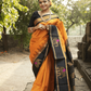 Pure Handloom Korvai Saree | Honey Yellow and Coal Black