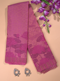 Rajani Rekha - Royal Rani pink silk with floral vine zari