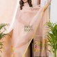 Pale Apricot | Handloom Jamdani Muslin Unstitched 2-Piece Kurti | Paithani Design