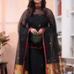 Deep Black | Handloom Jamdani Muslin Unstitched 2-Piece Kurti