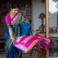 Pure Ilkal Saree in Blue and Green - 001