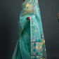 Handwoven Pure Jamdani Muslin Saree  |  Turquoise Teal