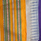 Beige & Yellow, Handloom Vidarbha Tussar Silk Saree with Multicolor Contrast Border-015 - indeloom