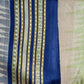 Beige & Blue, Handloom Vidarbha Tussar Silk Saree with Multicolor Contrast Border-019 - indeloom