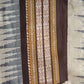 Beige & Purple, Handloom Vidarbha Tussar Silk Saree with Multicolor Contrast Border-021 - indeloom