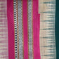 Beige & Pink, Handloom Vidarbha Tussar Silk Saree with Multicolor Contrast Border-020 - indeloom