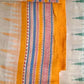 Beige & Orange, Handloom Vidarbha Tussar Silk Saree with Multicolor Contrast Border-022 - indeloom