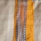Beige & Orange, Handloom Vidarbha Tussar Silk Saree with Multicolor Contrast Border-024 - indeloom