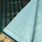 Korvai Saree in Baby Blue-Forest Green - 046 - indeloom