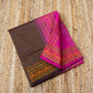Korvai Saree in Magenta Pink and Umber Brown - 047 - indeloom