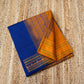Korvai Saree in Carrot Orange and Navy Blue - 053 - indeloom
