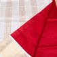 Pure handloom Korvai Silk Cotton Saree in Rose Red and White Border - 038