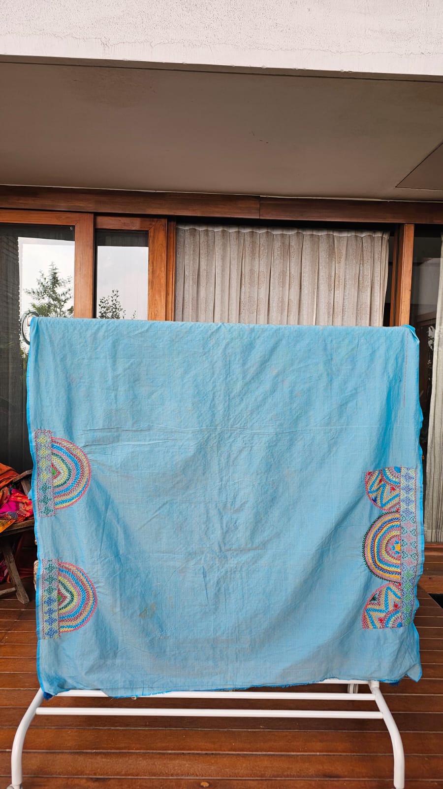 Cotton Ilkal Lambani Saree With Sky Blue - 022