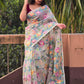 Handwoven Pure Jamdani Cotton Saree  |  Pearl White