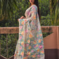 Handwoven Pure Jamdani Cotton Saree  |  Pearl White