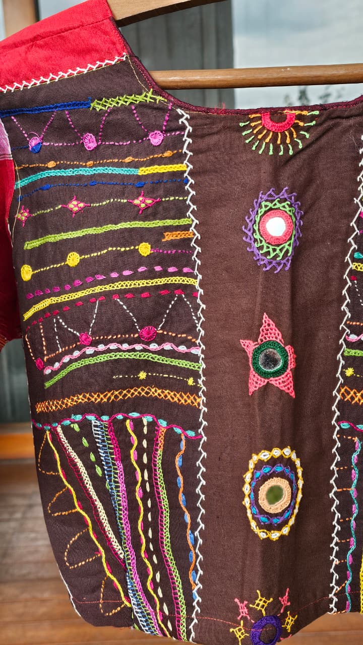 Cotton Ilkal Lambani Saree With Steel Grey - 017