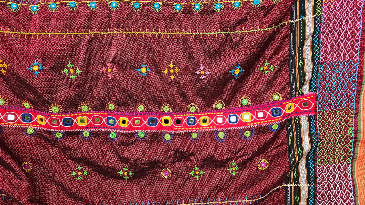 Cotton Ilkal Lambani Saree With Ruby Red - 018
