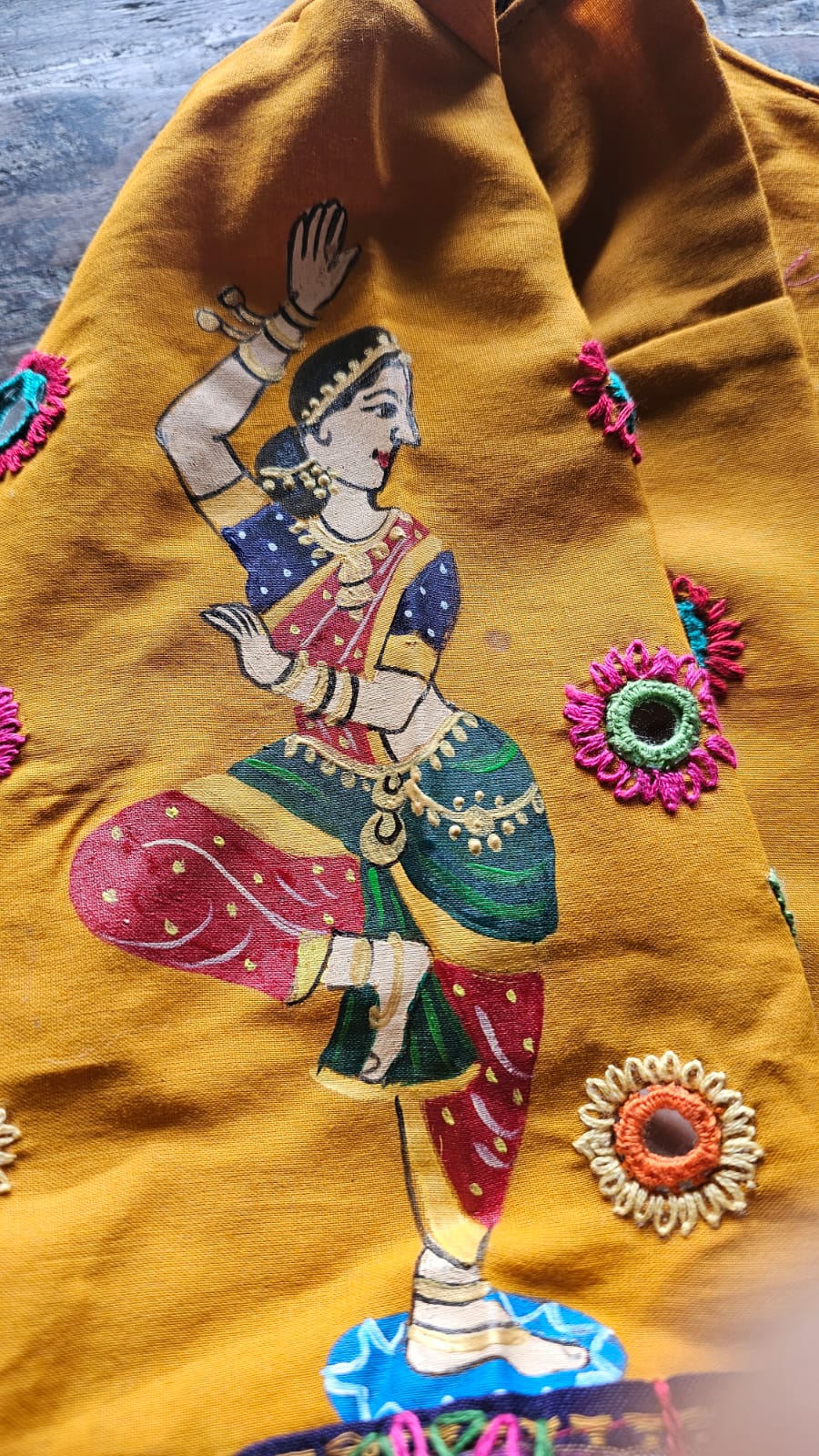 Lambani Blouse in Cotton  Pitchwai hand work - 28