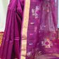 Pure Matka Jamdani Handwoven Saree In Grape Purple - 164
