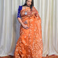 Pure Tantuj Muslin Jamdani Needle Work Handwoven Saree In Fire Orange - 170