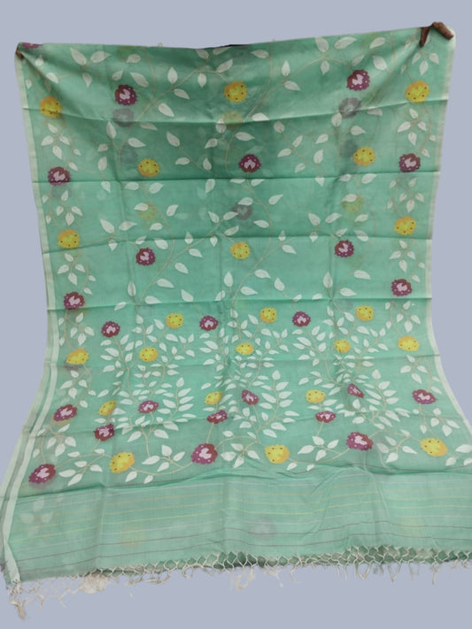 Handwoven Pure Handwoven Pure Muslin Saree  |  Sage Green