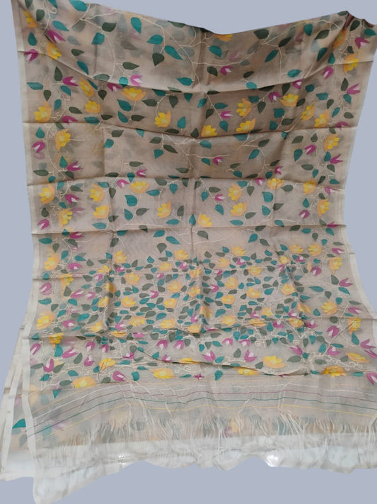 Handwoven Pure Handwoven Pure Muslin Saree  |  Warm Beige