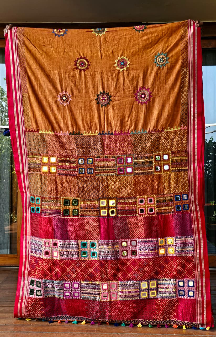 Traditional Ilkal Cotton Saree  |  Dijon Yellow