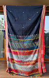 Traditional Ilkal Cotton Saree  |  Smoke Black