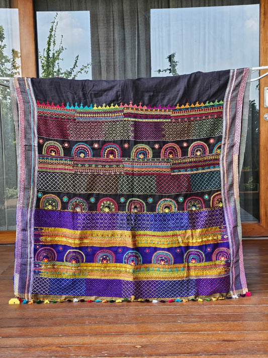 Traditional Ilkal Cotton Saree  |  Dark Purple