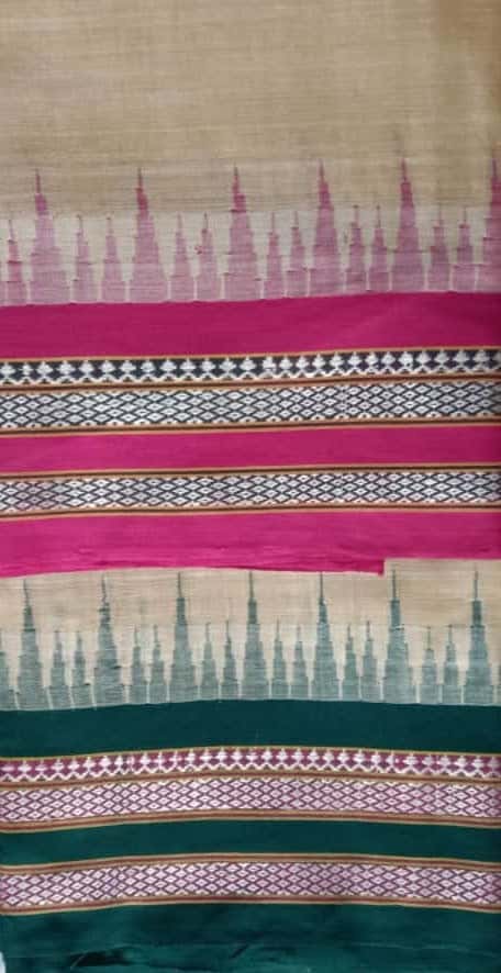 Beige & Pink, Handloom Vidarbha Tussar Silk Saree with Multicolor Contrast Border-020 - indeloom