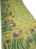 Indeloom's green handwoven jamdani Silk Sarees