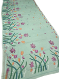 Indeloom's green handwoven jamdani Silk Sarees
