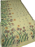 Indeloom's pistachio handwoven jamdani Silk Sarees