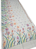 Indeloom's white handwoven jamdani Silk Sarees