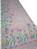 Indeloom's grey handwoven jamdani Silk Sarees