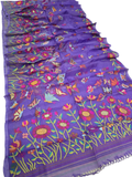 Indeloom's purple handwoven jamdani Silk Sarees