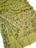 Indeloom's green handwoven jamdani Silk Sarees