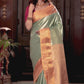 Handloom Kanjivaram Silk Saree  |  Peacock Teal