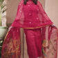 Persian Red | Handloom Jamdani Muslin Unstitched 2-Piece Kurti | Paithani Design