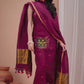 Handwoven Jamdani Linen Kurti  |  Wine Red